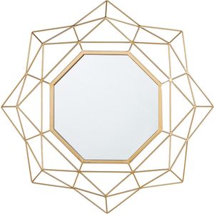 Wandspiegel goud ø 60 cm ster-look met geometrische lijst modern