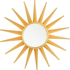 Wandspiegel goud 60 cm rond zon vorm zonnestraal decoratief accent slaapkamer woonkamer vintage glamour retro hollywood