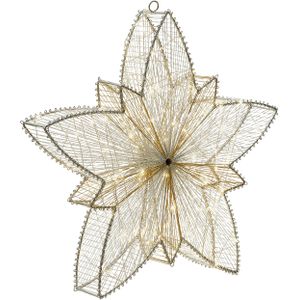 LED hangende decoratie zilver metaal 50 x 8 x 50 cm ster seizoensgebonden accessoire tuin home decor met lampjes