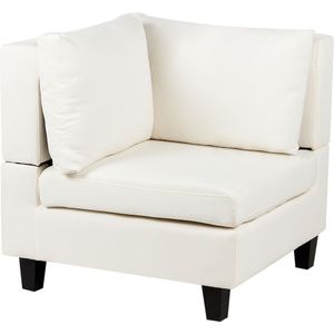 1-zits module hoekstuk wit stof gestoffeerde fauteuil met kussens modulair stuk bank element