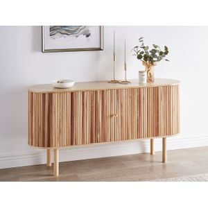 Modern dressoir kast 2 deuren schuifdeuren dennenhout opbergkast lichthout Manara