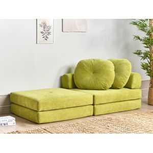 Moderne minimalistische slaapbank 1-zits zetelbed met kussen lichtgroen Oden