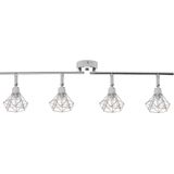Plafondlamp zilver metaal 4 lichtkooien verstelbare armen modern