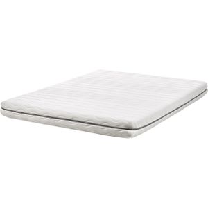 Memory foam matras wit traagschuim met grijze stof tweepersoons 160 x 200 cm medium hard H2