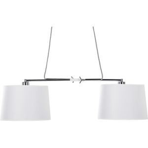 Hanglamp 2-lichts wit met metalen basis