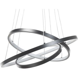 Hanglamp Zwart Aluminium Geintegreerd Led Lamp 3 Ronde Ringen Hangend Modern Glamour Verlichting