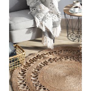 DIKILI - Laagpolig vloerkleed - Beige - 120 cm - Jute