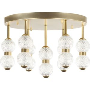 Hanglamp goud metaal ijzer glazen kap geïntegreerd LED verlichting ronde vorm modern glamour verlichting woonkamer eetkamer slaapkamer