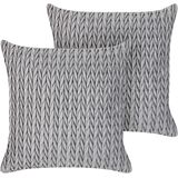 ECLIPTA - Sierkussen set van 2 - Grijs - 45 x 45 cm - Polyester