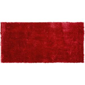 Vloerkleed rood 80 x 150 cm hoogpolig