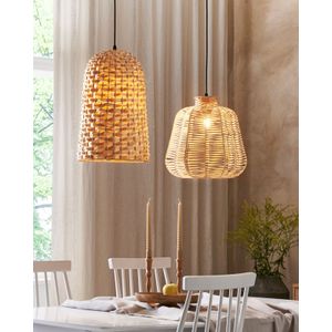 Bamboe Hanglamp Hand Geweven Rieten Plafondlamp Licht hout Kerio