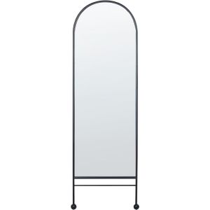 Wandspiegel zwart ijzer glas 45 x 145 cm ovale hangende spiegel modern minimalistisch woonkamer slaapkamer hal