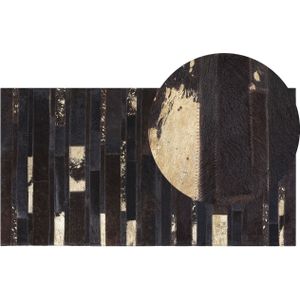 ARTVIN - Laagpolig vloerkleed - Bruin - 80 x 150 cm - Koeienhuid leer