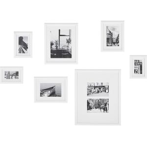 Set van 7 Foto's in Frame Wit Verschillende Maten Modern