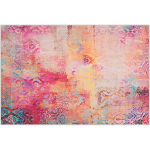 Vloerkleed multicolor polyester 140 x 200 cm abstract