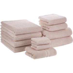 Beliani ATAI - Handdoek set - Roze - Katoen
