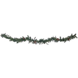 Kerstslinger groen synthetisch materiaal kunstmatig 270 cm met LED-lampjes seizoensgebonden decor