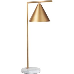 Tafellamp goud marmer basis ijzer lampenkap kantoor studeerkamer modern
