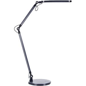 Bureau lamp metaal aluminium zwart met voet dubbel dimmende touch schakelaar licht kantoor studie modern