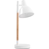 Tafellamp wit metaal 53 cm lichthout poten verstelbaar lampenkap minimalistisch