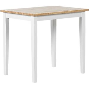 Eettafel licht hout en wit rubberhout 60 x 80 cm klein keuken tafel