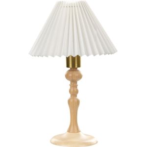 Tafellamp licht eikenhout katoen witte Kap 38 cm nachtlamp verlichting retro elegant