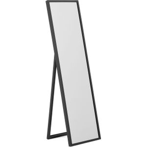 Staande spiegel zwart 40 x 140 cm kunststof rechthoekig moderne retrostijl