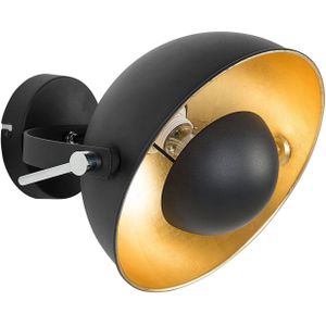 Wandlamp zwart goud metaal twee kleuren verstelbaar industrieel ontwerp