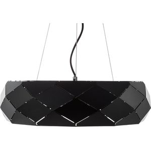 Plafondlamp zwart metaal 121 cm geometrische kap eigentijds