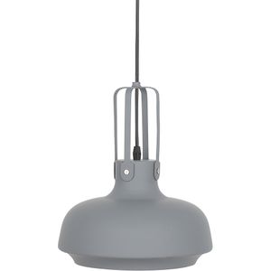Hanglamp lamp grijs kleur metaal mat ronde vorm 1 lamp industrieel ontwerp