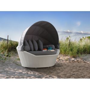 Loungefauteuil - Wit - PE Rotan - Geschikt voor 2 Personen