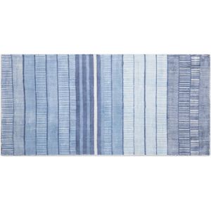 YARDERE - Laagpolig vloerkleed - Blauw - 80 x 150 cm - Viscose