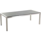 Tuintafel RVS grijs gepolijst graniet driedelig tafelblad 220 x 100 cm