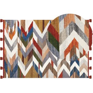 Beliani KANAKERAVAN - Kelim vloerkleed - Multicolor - Wol