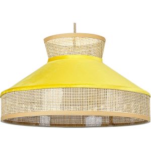 Hanglamp naturel geel rotan fluweel boho verlichting hangende lamp lampen