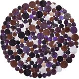SORGUN - Laagpolig vloerkleed - Multicolor - 140 cm - Koeienhuid leer