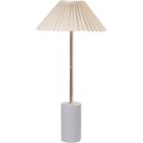 Tafellamp nachtkastje beige voet linnen lampenkap metalen beton basis 68 cm moderne stijl woonkamer slaapkamer