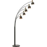 Vloerlamp Zwart Metaal 120 cm 5 Arms Verstelbare Ronde Lampen Voet Voetschakelaar Schakelaar Modern