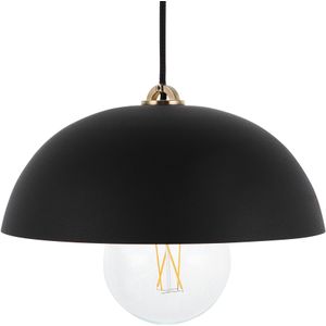 Plafondlamp zwart metaal 168 cm hanglamp koepelvormige lampenkap modern minimalistisch