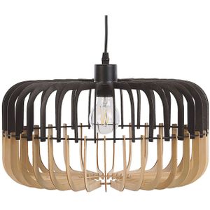 Hanglamp licht hout zwart Scandinavisch ontwerp