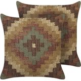 MAGURI - Sierkussen set van 2 - Bruin - 45 x 45 cm - Jute