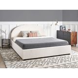 Minimalistisch opbergruimte bed tweepersoons 180 x 200 cm bouclé wit Vaucluse