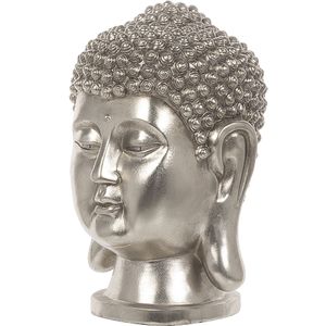 Decofiguur zilver polyresin glanzend Buddha 41 cm