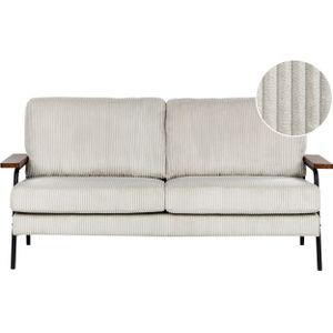 Bank lichtgrijs stof polyester bekleding metalen poten 3 zits dik gevuld klassieke stijl woonkamer meubels