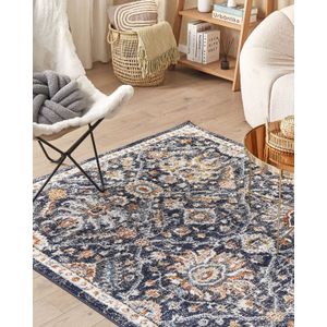 MALISHKA - Vintage vloerkleed - Blauw - 200 x 300 cm - Polypropyleen