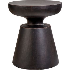 Bijzettafel tafeltje zwart lichtbeton glasvezel ronde vorm uv roest vlekken wind water bestendig boho moderne buiten woonkamer