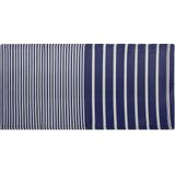 Buitenkleed blauw/wit polypropyleen gestreept 90 x 180 cm