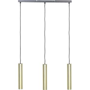 Hanglamp koper staal 100 cm 3 lampen ronden lampenkap modern ontwerp keuken eetkamer