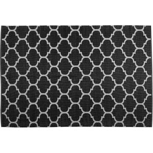 Buitenkleed zwart/wit PVC polyester 140 x 200 cm vierpas