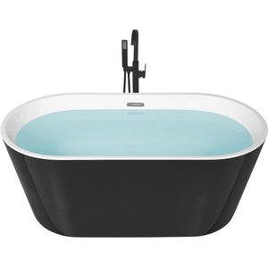 Vrijstaand bad zwart sanitair acryl enkel 170 x 72 cm ovaal modern ontwerp badkamer